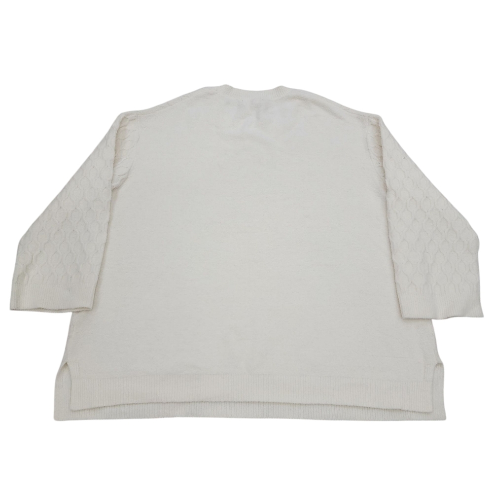 Joe Fresh Cable Knit Sweater Cozy Classic Crewneck Ivory Pullover Women’… - Picture 3 of 15